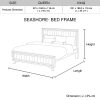 5 Pieces Bedroom Suite King Size Silver Brush in Acacia Wood Construction Bed, Bedside Table, Tallboy & Dresser