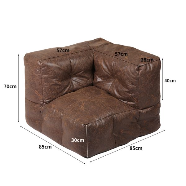 Bean Bag Chair Cover PU Indoor Home Game Lounger Seat Lazy Sofa Large