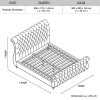 Queen Size Sleigh Bedframe Velvet Upholstery Grey Colour Tufted Headboard And Footboard Deep Quilting