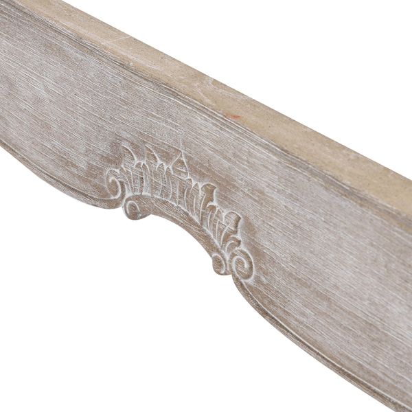 Queen Bed Frame Linen Fabric Beige Oak Wood White Washed Finish Mattress Support