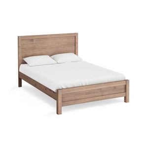 Avon Bed Frame in Solid Wood Veneered Acacia Bedroom Timber Slat – DOUBLE, Oak