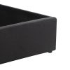 Gilgai Gas Lift Queen Size Storage Bed Frame Upholstery Fabric in Black Colour with Tufted Headboard