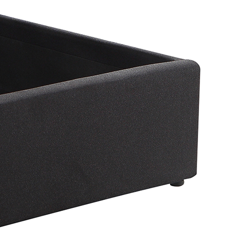 Gilgai Gas Lift Queen Size Storage Bed Frame Upholstery Fabric in Black Colour with Tufted Headboard