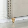 Bed Head French Provincial Headboard Upholsterd Fabric – QUEEN, Beige