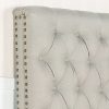 Bed Head French Provincial Headboard Upholsterd Fabric – QUEEN, Beige