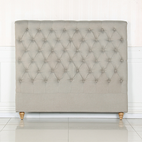 Bed Head French Provincial Headboard Upholsterd Fabric – QUEEN, Beige