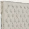 Bed Head French Provincial Headboard Upholsterd Fabric – QUEEN, Beige