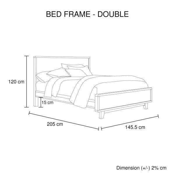 Bed Frame Double Size Rustic Timber