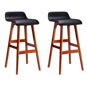 2x Bar Stools Wooden Stool Black