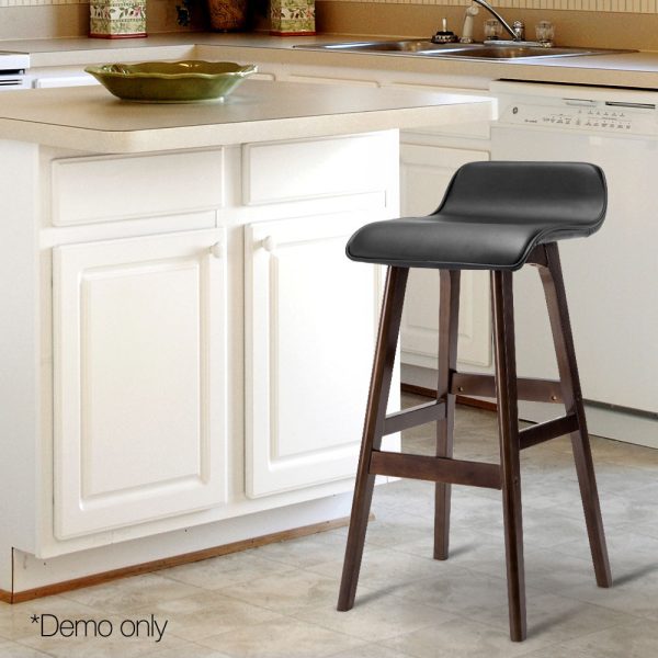 2x Bar Stools Wooden Stool Black