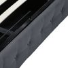 Allendale Bed Frame Base With Gas Lift Platform Fabric – DOUBLE, Dark Grey