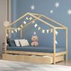 Bay Bed Frame Wooden Single Timber House Frame Mattress Base Storage Drawers