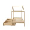Bay Bed Frame Wooden Single Timber House Frame Mattress Base Storage Drawers
