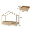 Bay Bed Frame Wooden Single Timber House Frame Mattress Base Storage Drawers