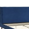 Abram Bed Frame Queen Size Mattress Base Platform Wooden Velevt Headboard Blue