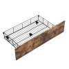4 Bed Frame Storage Drawers Metal Wooden Wood Bonus Bottom Mat – DOUBLE