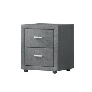 Hythe PVC Leather Bedside Table – Grey