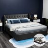 Wallaroo Bed Frame Fabric Gas Lift Storage – KING, Charcoal