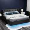 Wallaroo Bed Frame Fabric Gas Lift Storage – KING, Charcoal