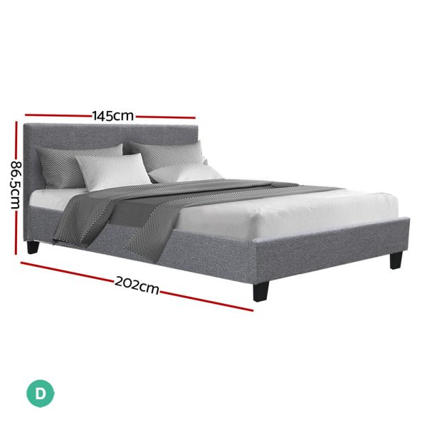 Nurom Bed Frame Fabric – DOUBLE, Grey