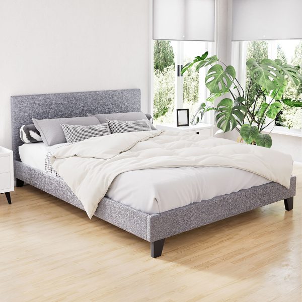 Nurom Bed Frame Fabric – DOUBLE, Grey