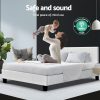 Nurom Bed Frame Fabric – DOUBLE, White