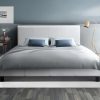 Nurom Bed Frame Fabric – DOUBLE, White