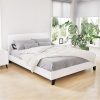 Nurom Bed Frame Fabric – DOUBLE, White