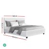 Nurom Bed Frame Fabric – DOUBLE, White