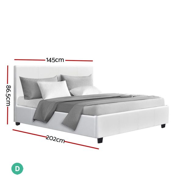 Nurom Bed Frame Fabric – DOUBLE, White
