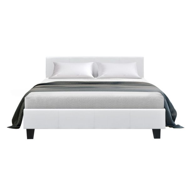 Nurom Bed Frame Fabric – DOUBLE, White