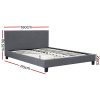 Nurom Bed Frame Fabric – QUEEN, Grey