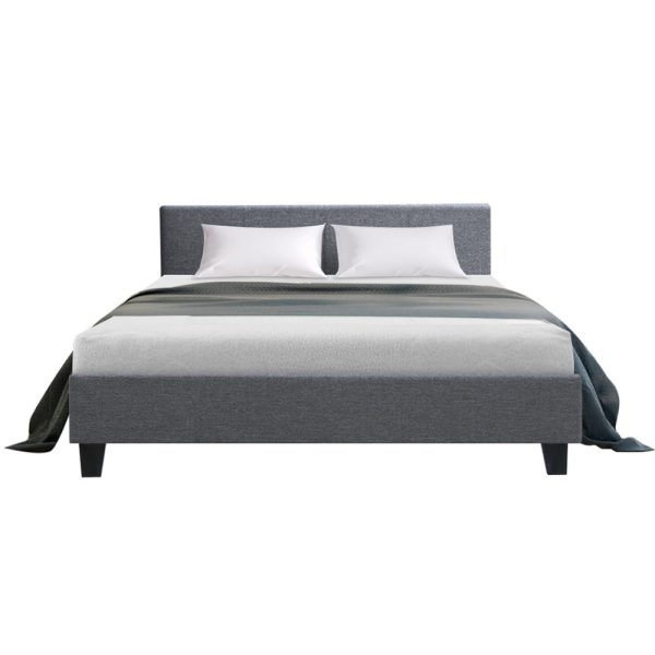 Nurom Bed Frame Fabric – QUEEN, Grey