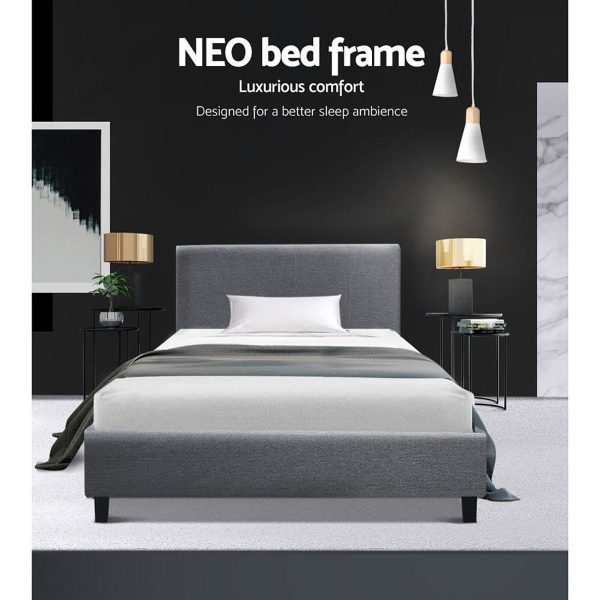 Nurom Bed Frame Fabric – SINGLE, Grey