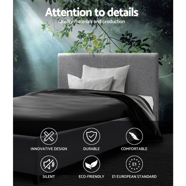 Stewart Bed Frame Fabric – KING SINGLE, Grey