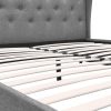 Walker Bed Frame Fabric – DOUBLE, Grey