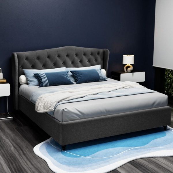 Walker Bed Frame Fabric – KING, Charcoal