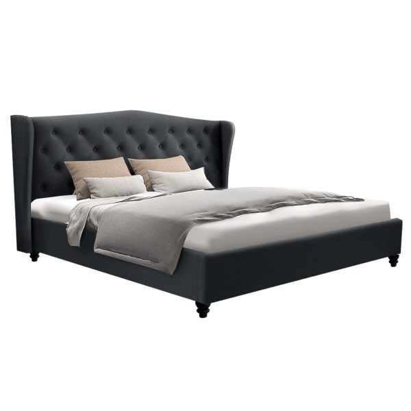 Walker Bed Frame Fabric – KING, Charcoal
