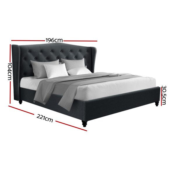 Walker Bed Frame Fabric – KING, Charcoal