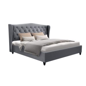 Walker Bed Frame Fabric – QUEEN, Grey