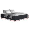 Waroonee Storage Gas Lift Bed Frame without Headboard Fabric – QUEEN, Charcoal