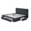 Rogues Bed Frame Fabric Storage Drawers – DOUBLE, Charcoal