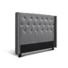 Bed Head Headboard Bedhead Fabric Frame Base Grey LUCA – QUEEN