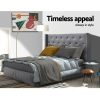 Bed Head Headboard Bedhead Fabric Frame Base Grey LUCA – QUEEN