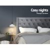 Bed Head Headboard Bedhead Fabric Frame Base Grey LUCA – QUEEN