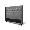 Bed Head Headboard Bedhead Fabric Frame Base Grey LUCA – QUEEN
