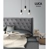 Bed Head Headboard Bedhead Fabric Frame Base Grey LUCA – QUEEN