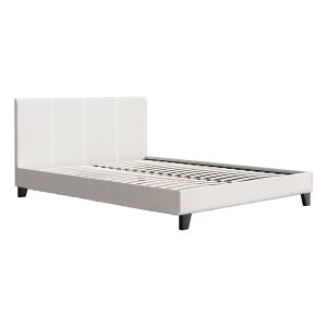 Apex Bed Frame Boucle Fabric Mattress Base Platform Wooden – QUEEN