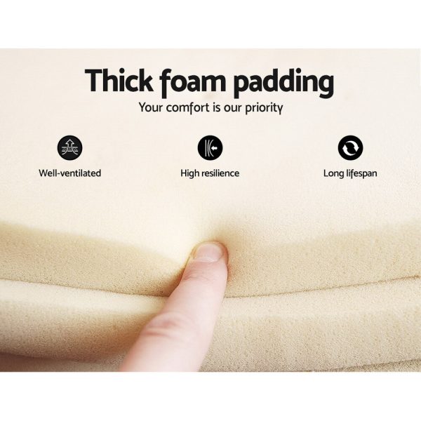 Apex Bed Frame Boucle Fabric Mattress Base Platform Wooden – QUEEN