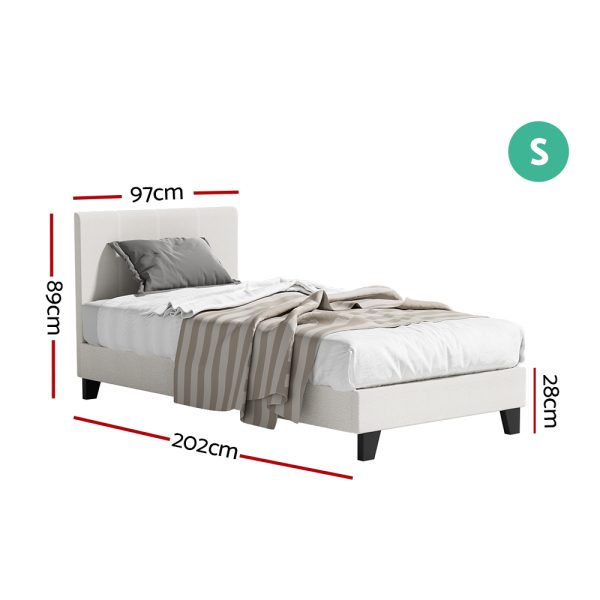 Apex Bed Frame Boucle Fabric Mattress Base Platform Wooden – QUEEN